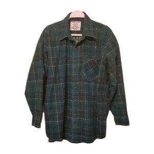 VINTAGE REVIVAL Flannel Shirt Rare Men's Green Plaid XL